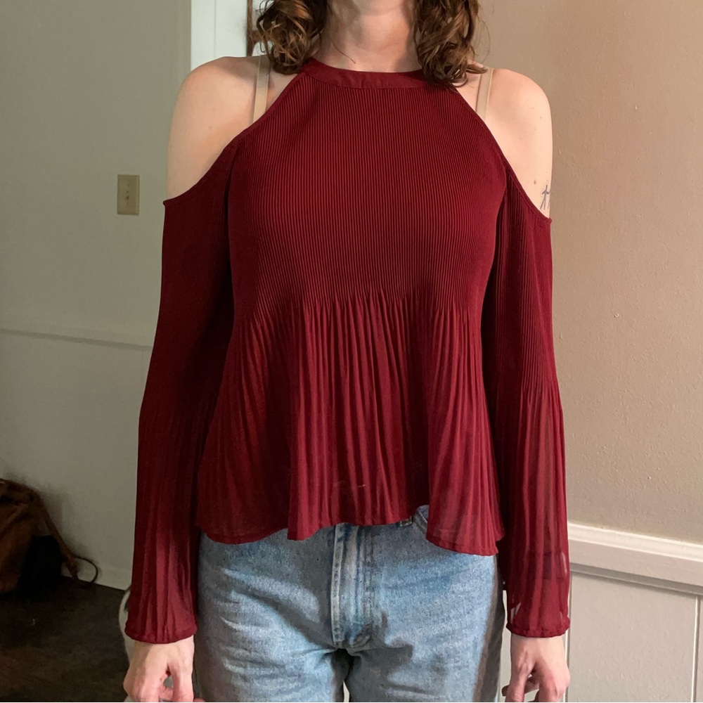 Red Off-The-Shoulder Blouse